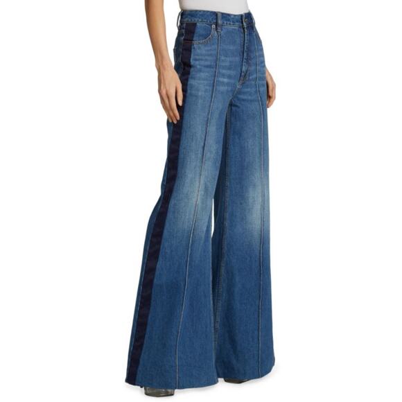 Zimmermann Rhythmic High Rise Two Tone Super Flare Jeans – High Tide, size 26 - Picture 1 of 16